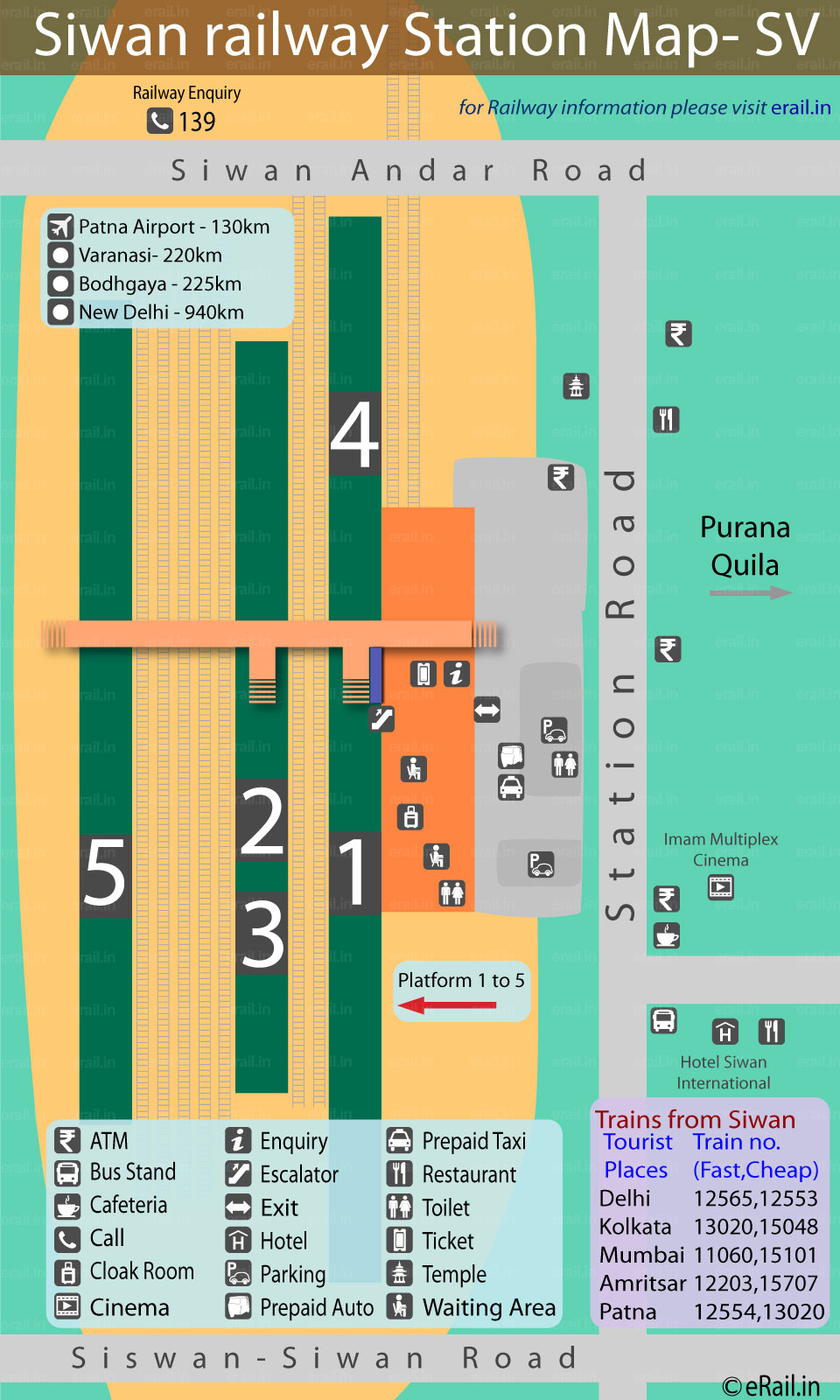 Siwan Railway Station Map