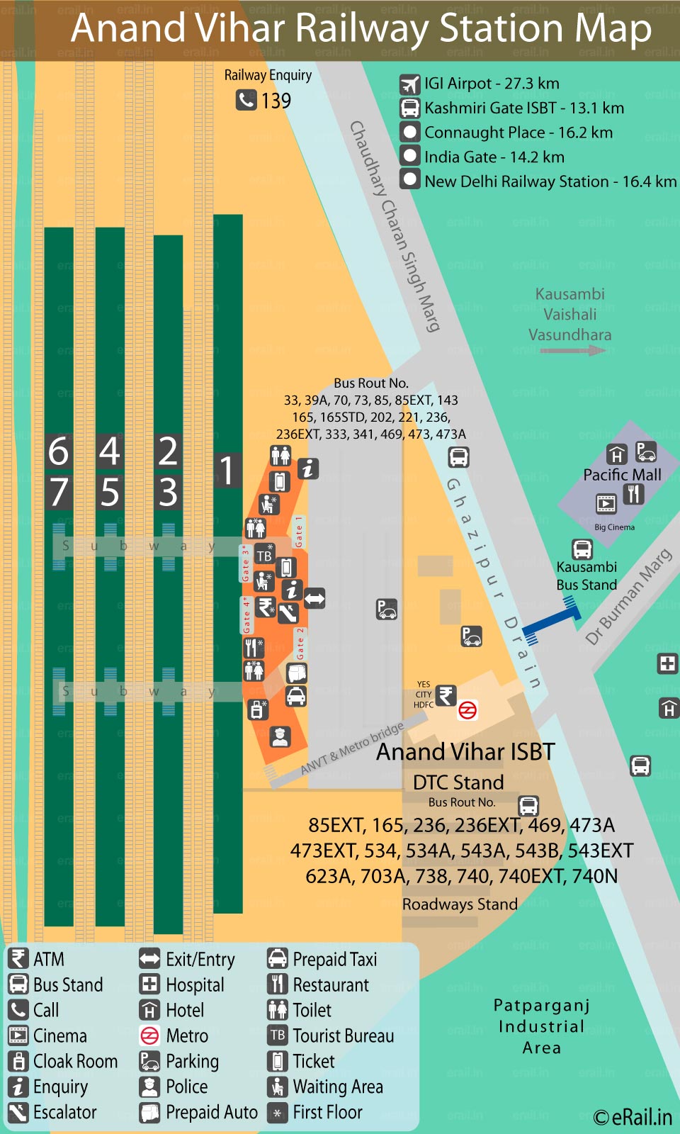 Anand Vihar Railway Station Map 