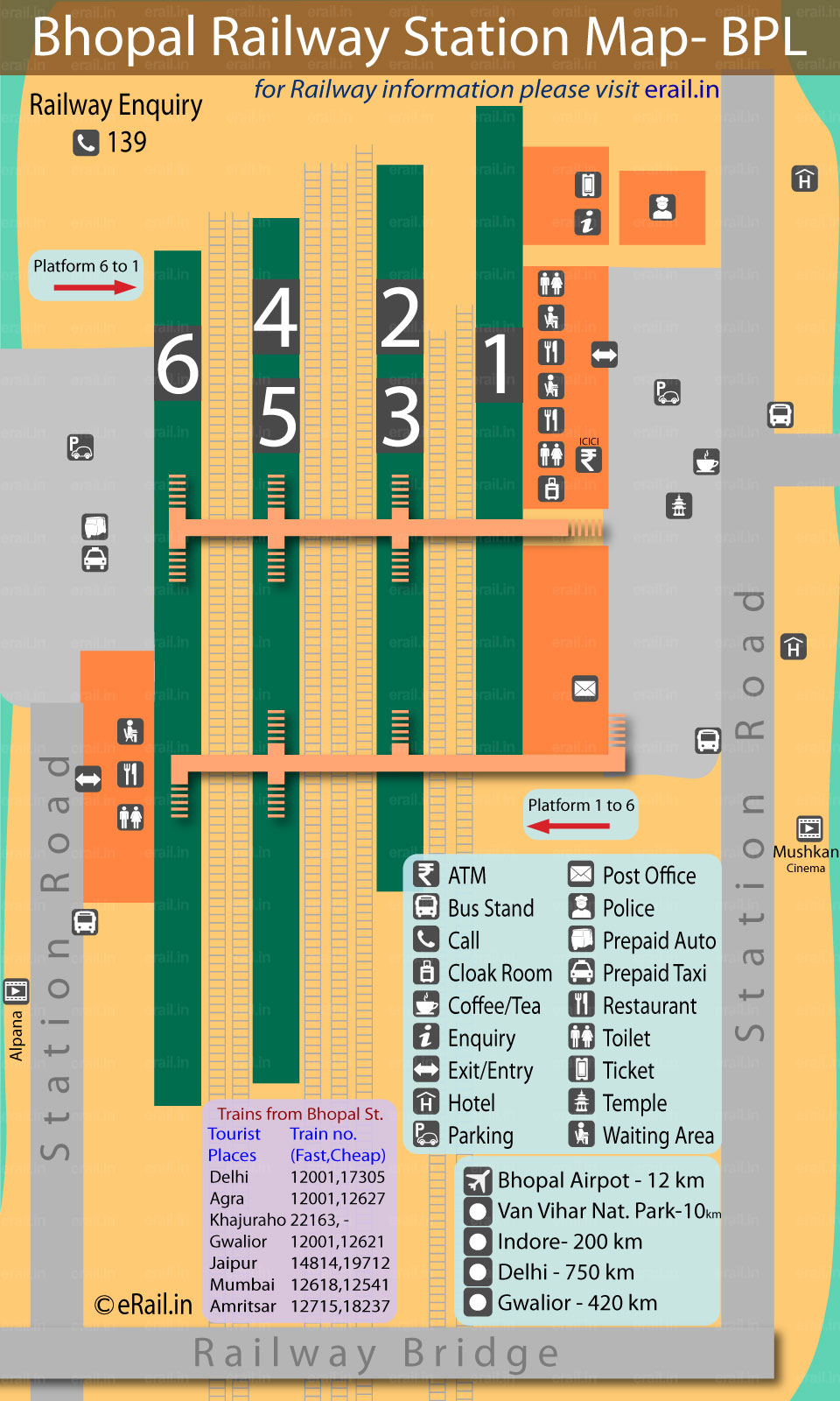 Bhopal Railway Station Map