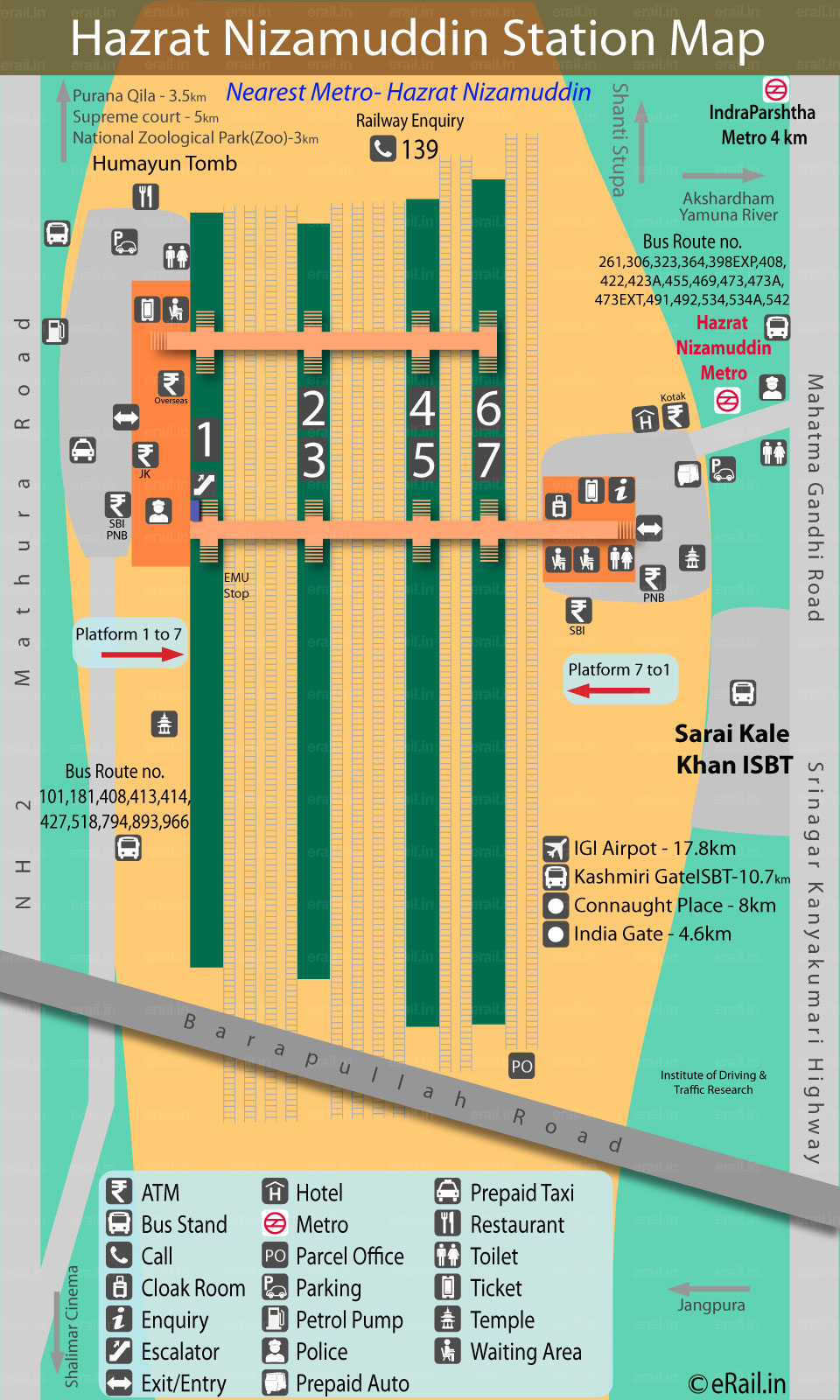 हज़रत निजामुद्दीन रेलवे स्टेशन का मानचित्र