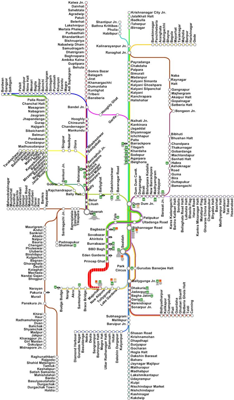 Kolkata Local Train Map Kolkata Local Train Map