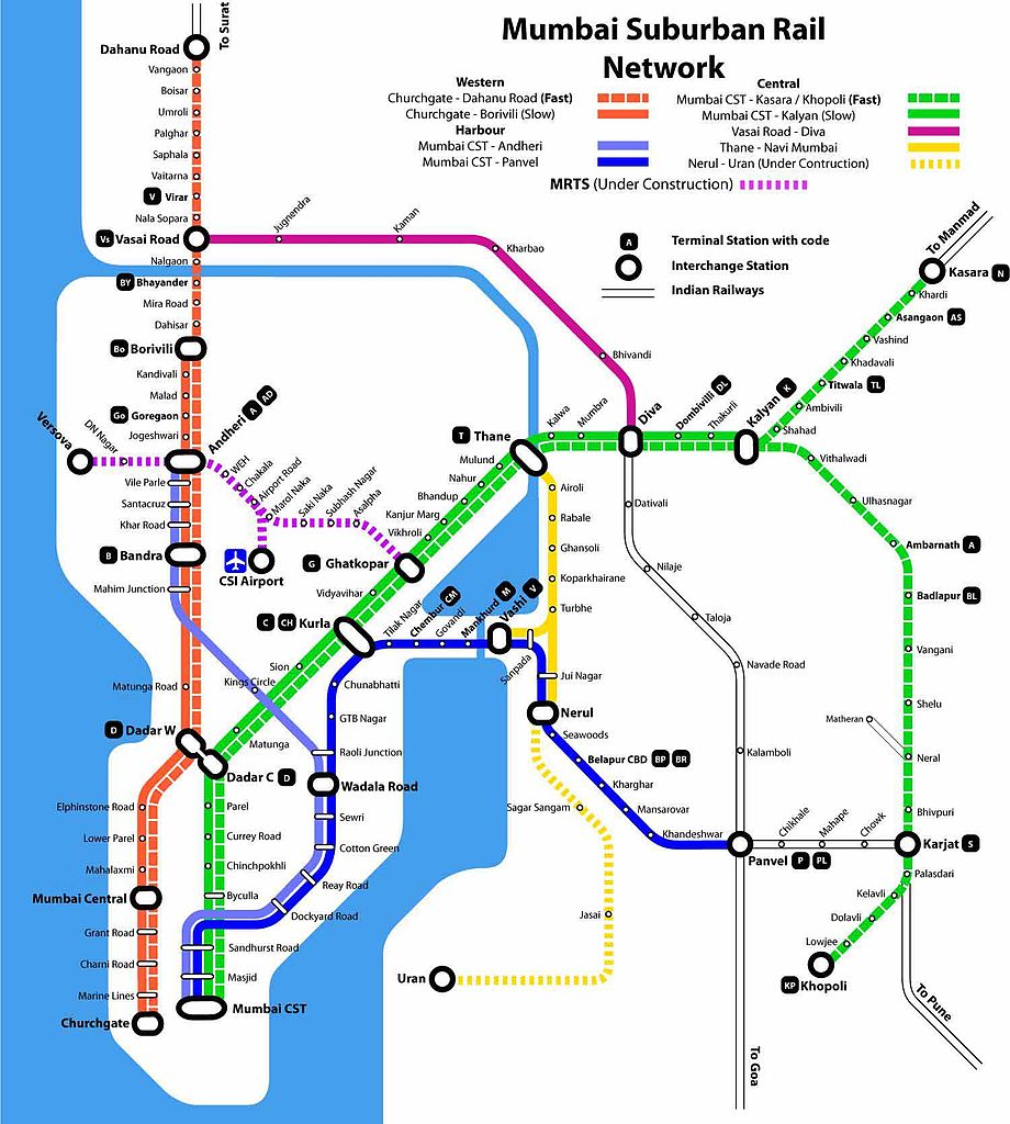 Mumbai Railway Stations Map - Fayre Jenilee