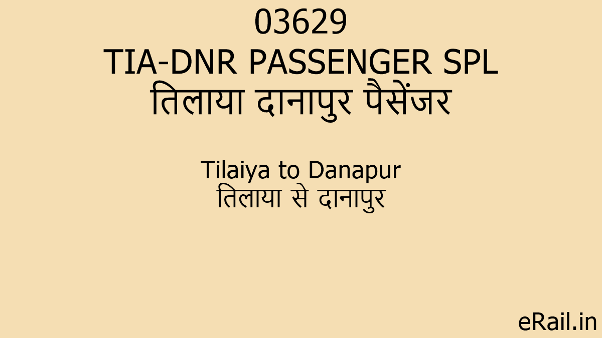 03629 TIA-DNR PASSENGER SPL Train Route