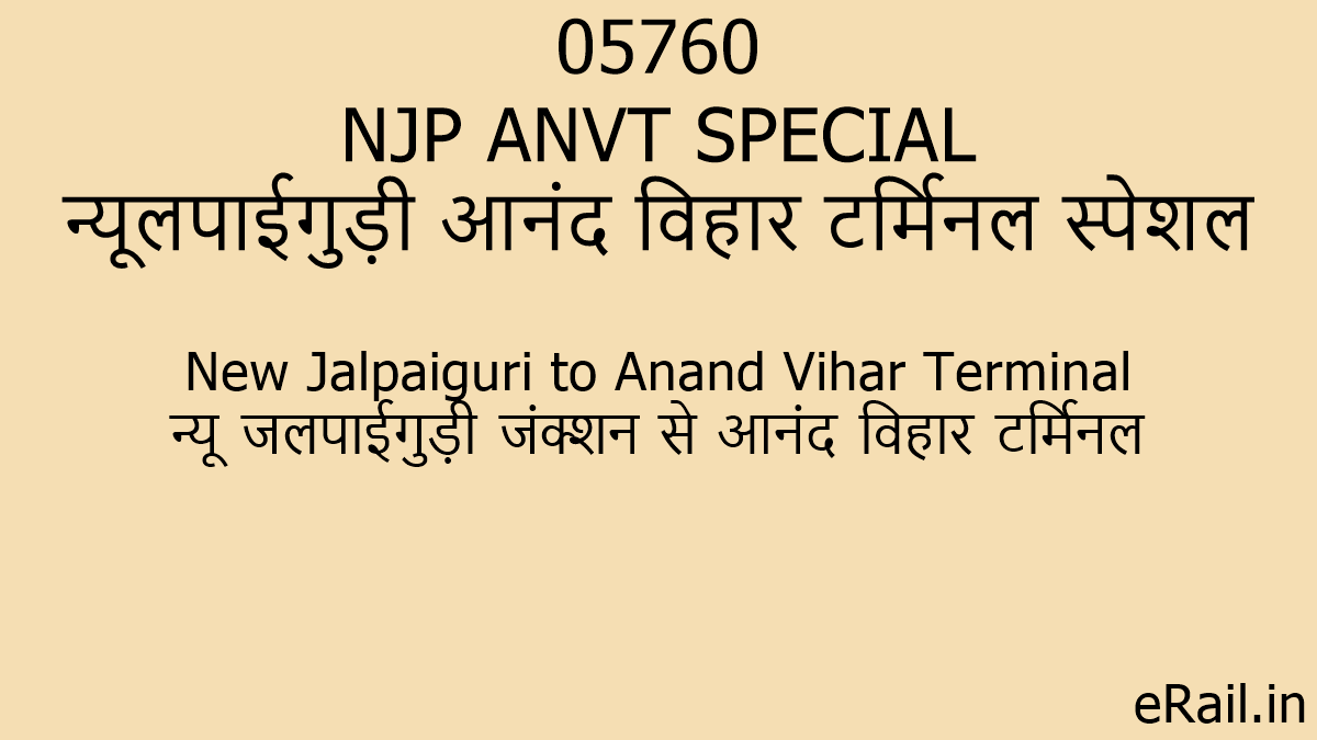05760 NJP ANVT SPECIAL Train Route