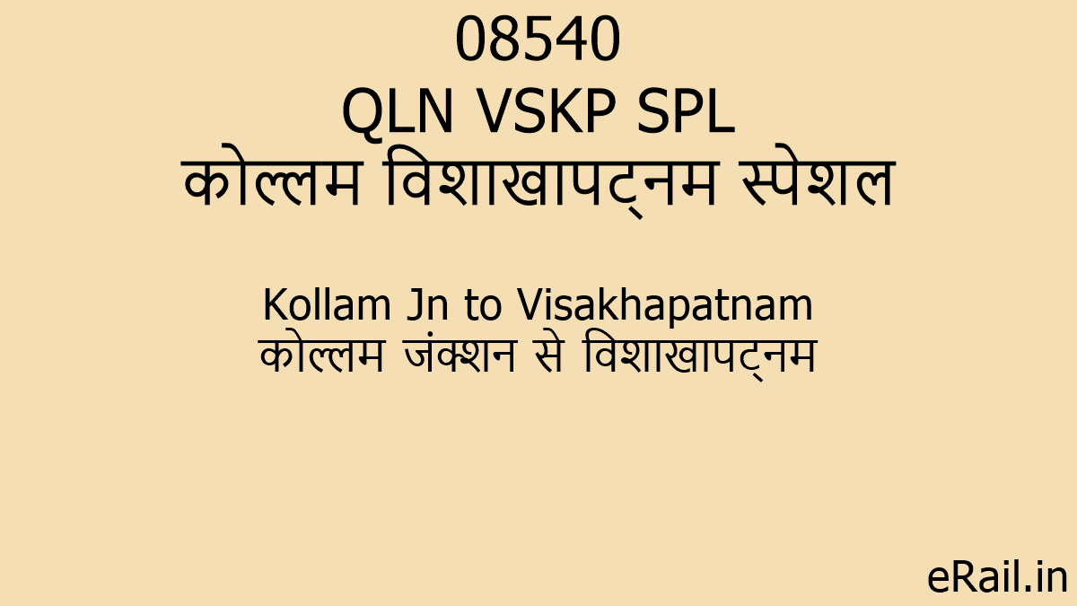 08540 QLN VSKP SPL Train Route