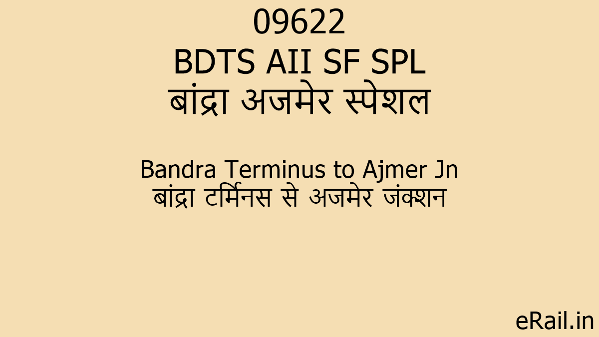 09622 BDTS AII SF SPL Train Route