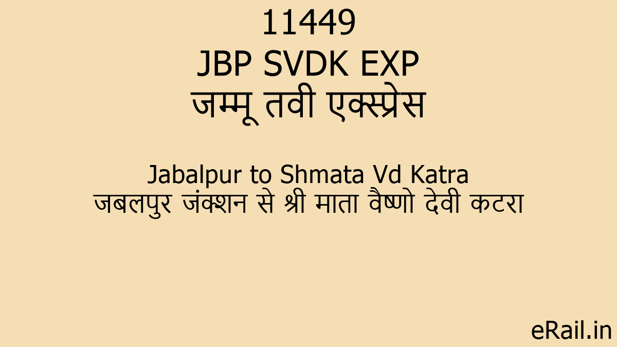11449 JBP SVDK EXP Train Route