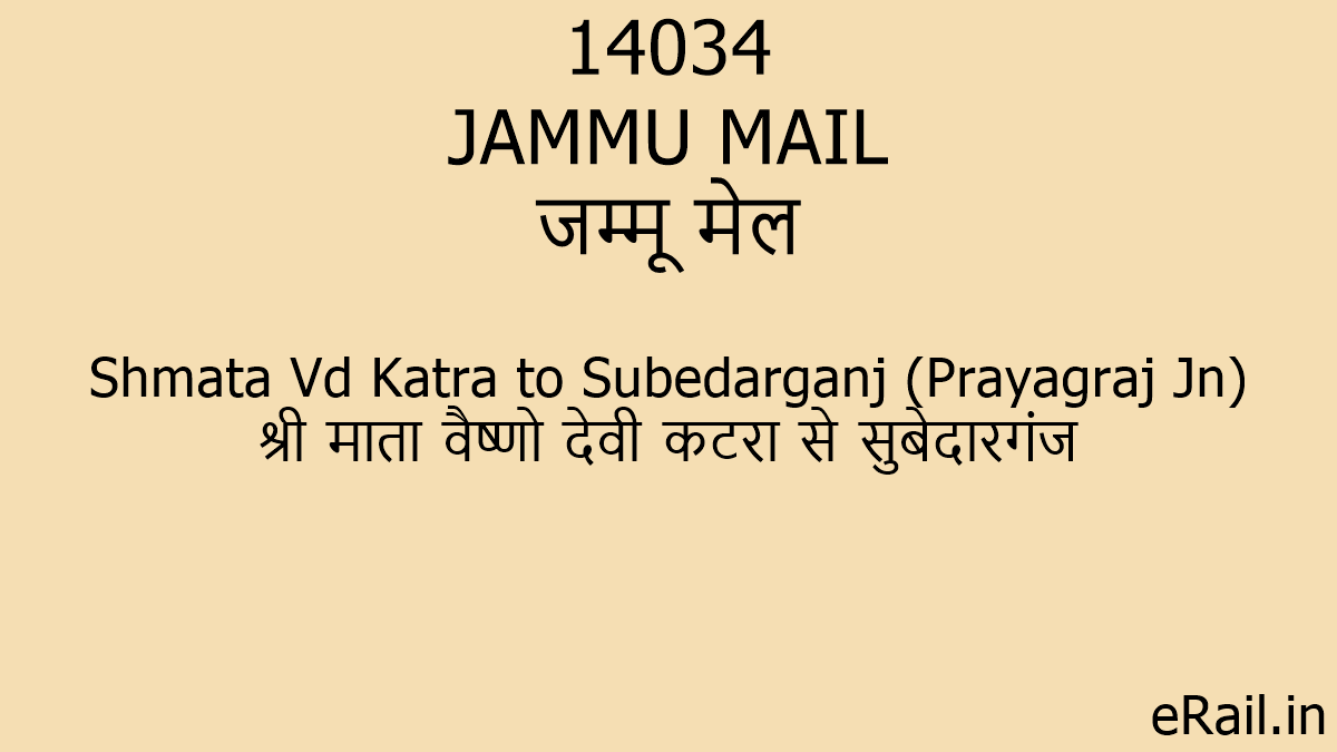 14034 JAMMU MAIL Train Route