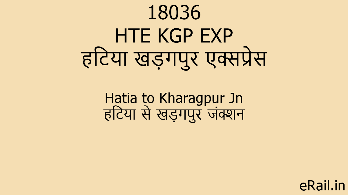 18036 HTE KGP EXP Train Route