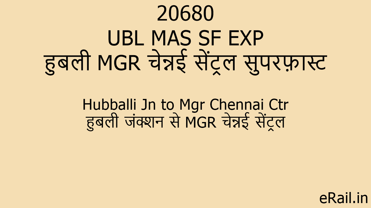 20680 UBL MAS SF EXP Train Route