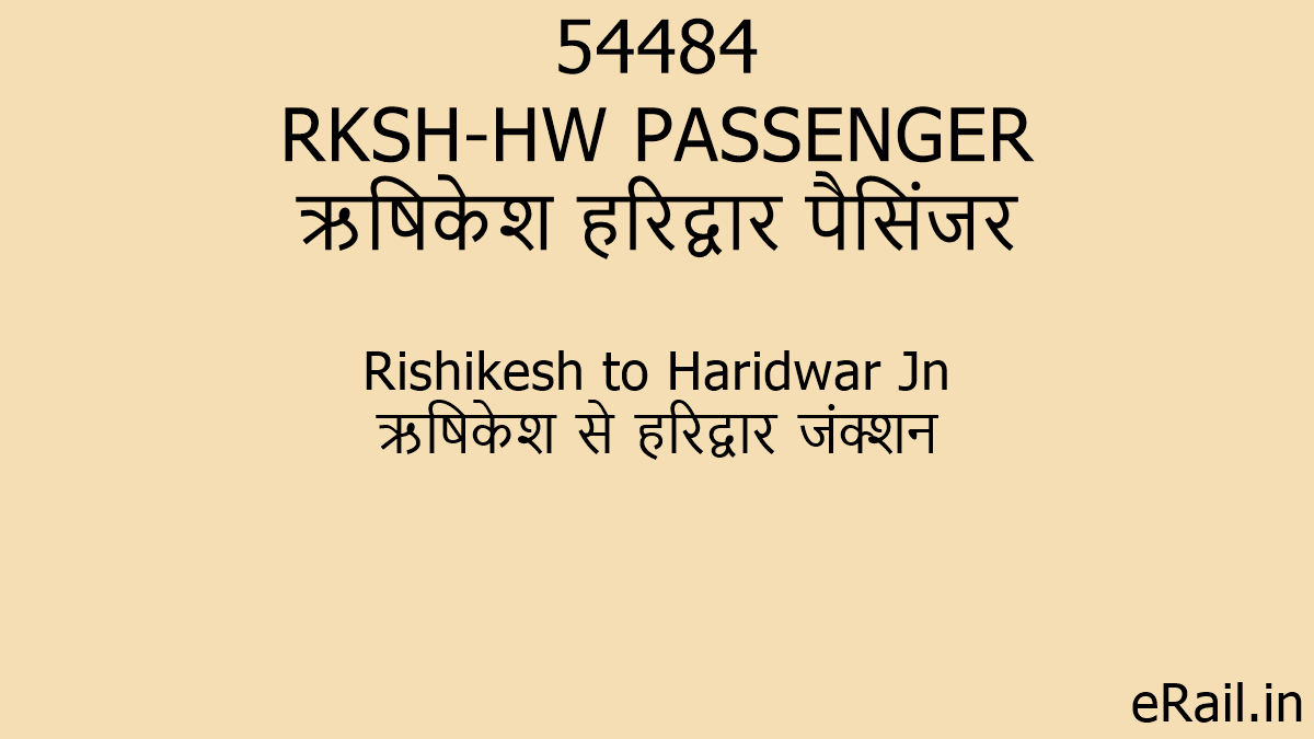 Rksh 54484 RKSH-HW PASSENGER Train Route