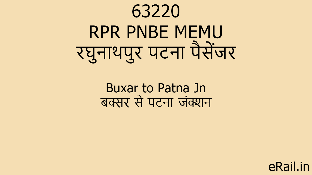 63220 RPR PNBE MEMU Train Route