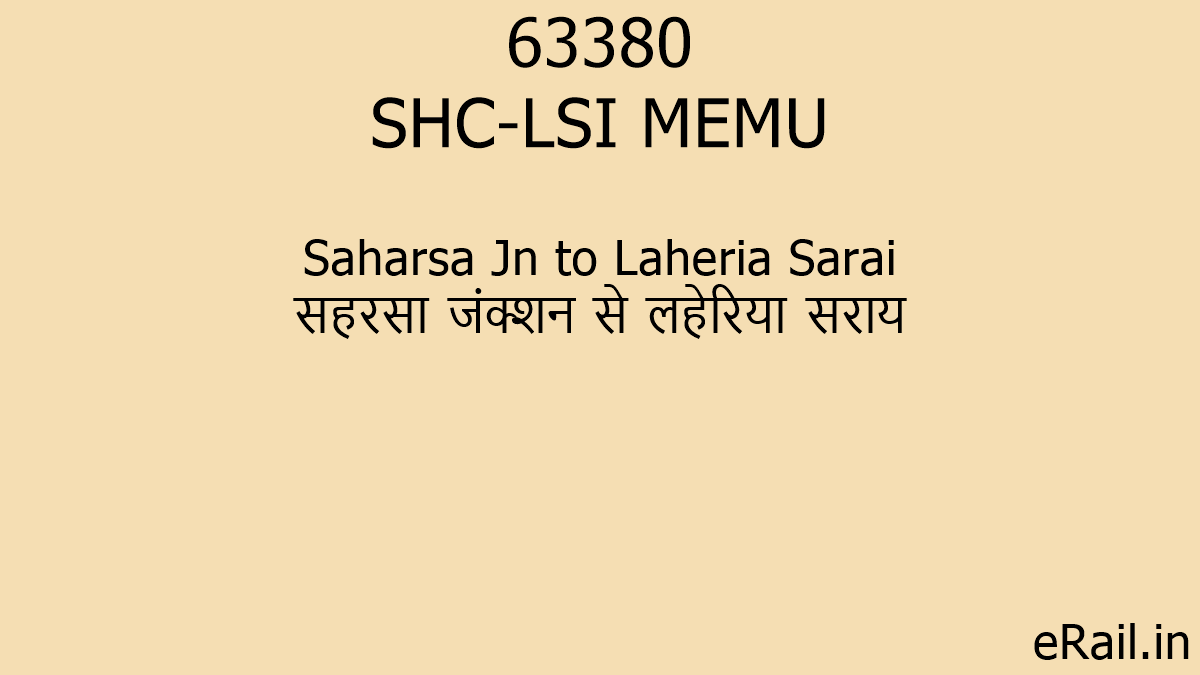 ⚠️ SOG 63380 SHC-LSI MEMU Train Route